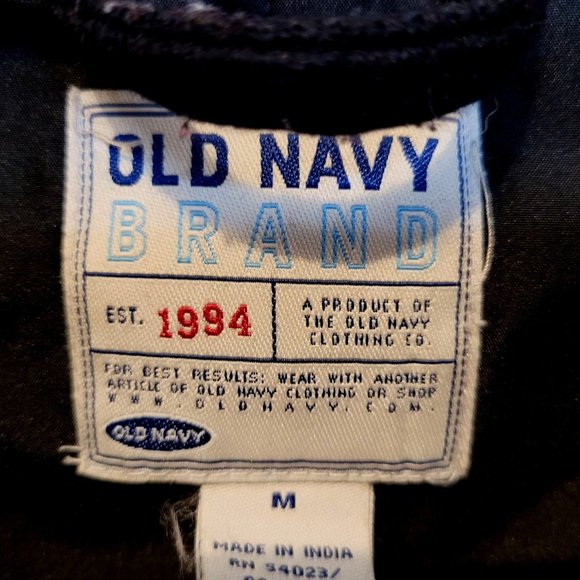 Vintage Old Navy Wool Blend Pea Coat Hood Black Long Button Up Medium Pockets - Picture 2 of 11